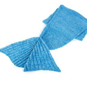 Mermaid Tail Knit Blanket‎ Blue